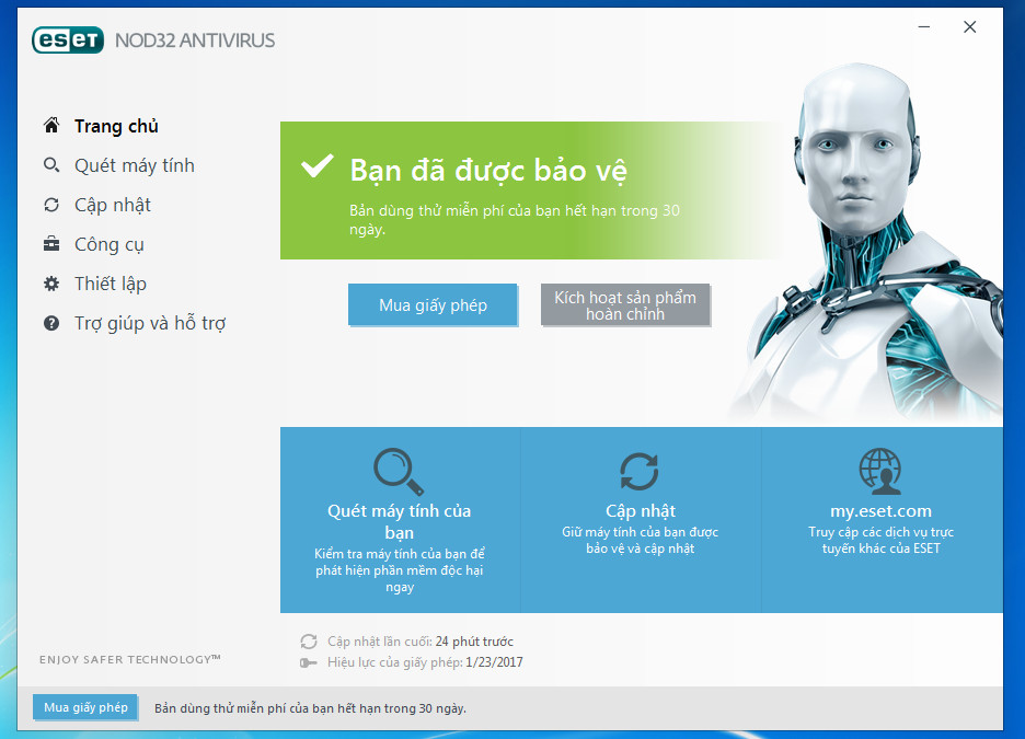 Phần mềm diệt virus ESET NOD32 Antivirus